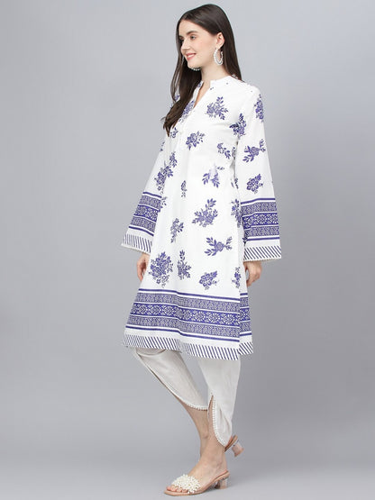 Floral Printed Pure Cotton Kurta with Dhoti Pants