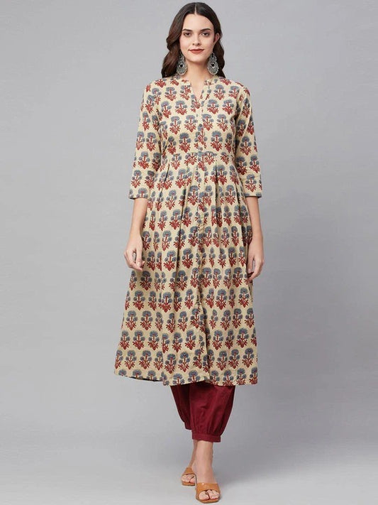 Printed Kurta with Salwar🌸
Floral printed, A-line shape💫