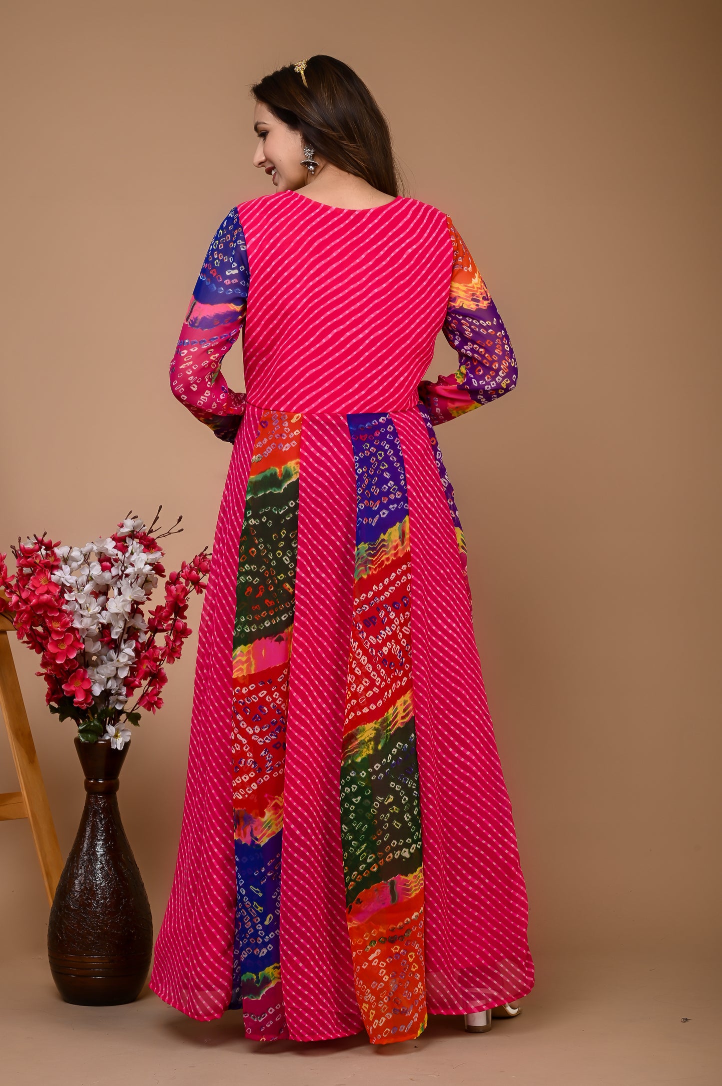 PINK GEORGETTE KALI GOWN( limited stock)