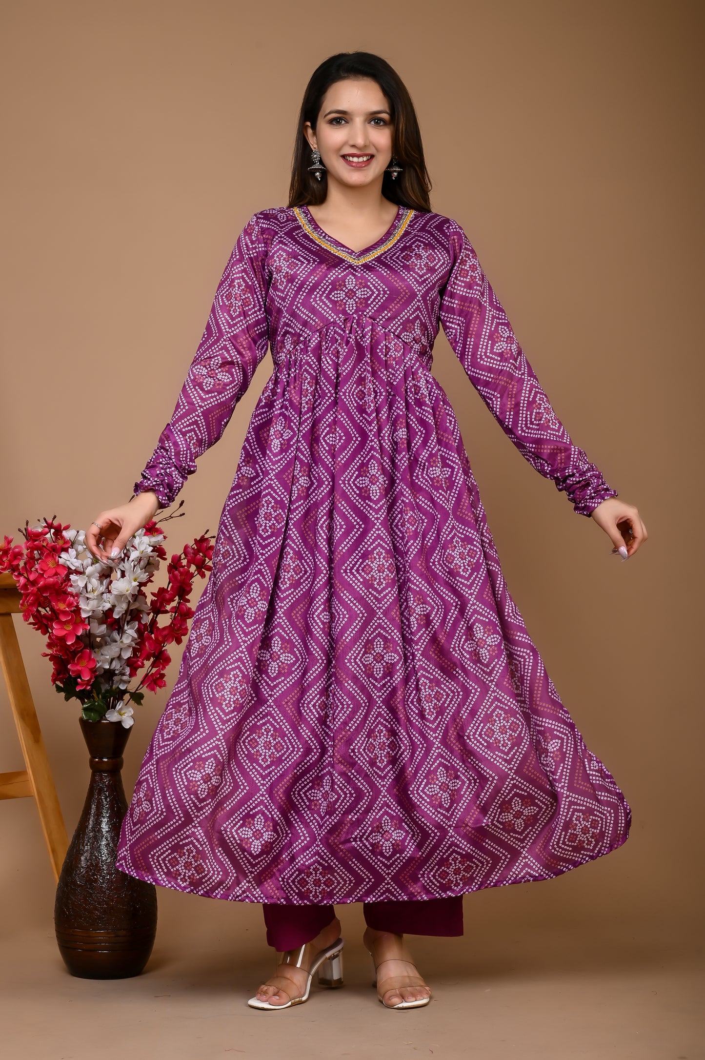 Wine Chinnon Alia Cut Suit Set