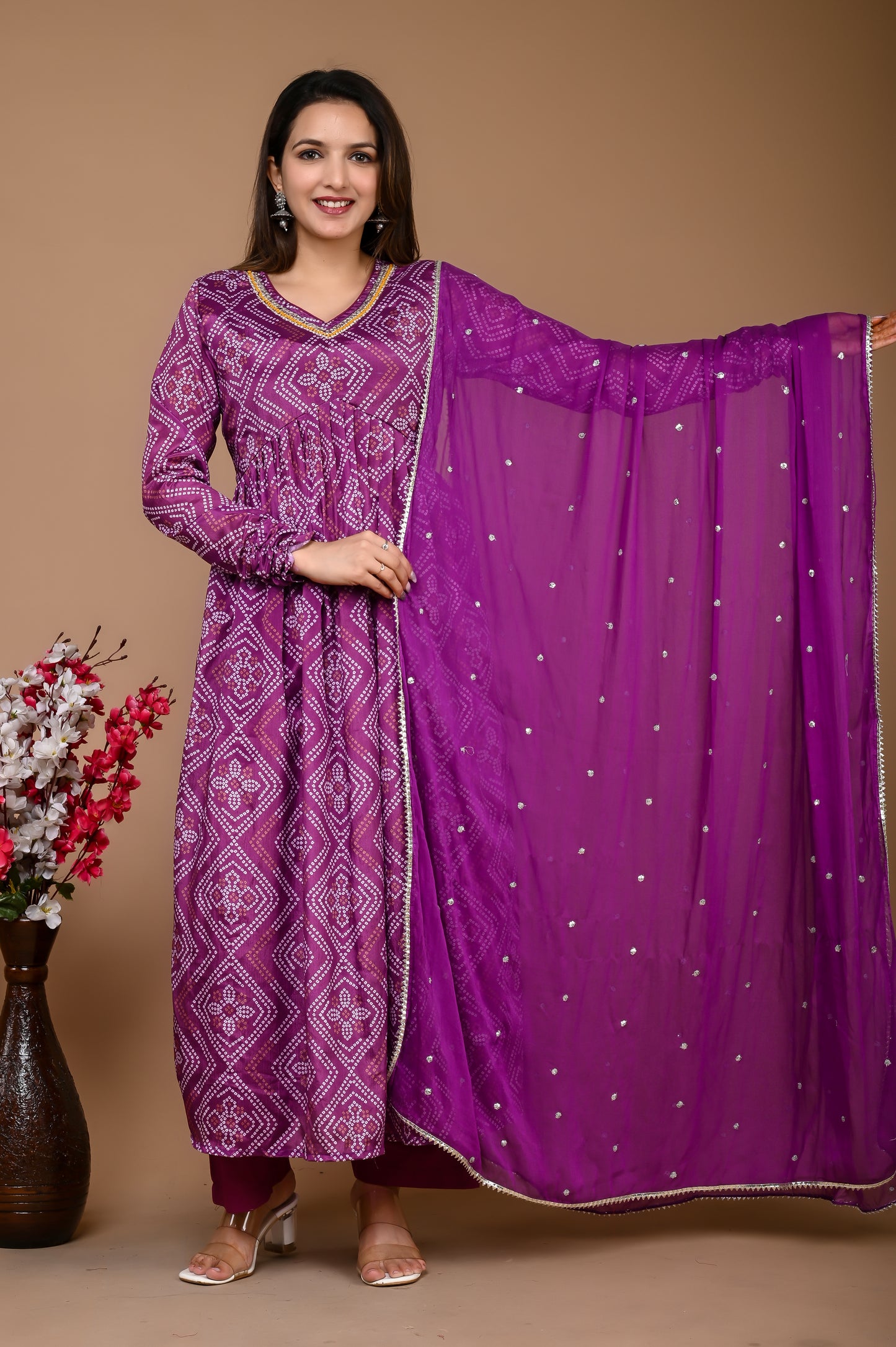 Wine Chinnon Alia Cut Suit Set